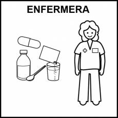 ENFERMERA - Pictograma (blanco y negro)