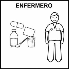 ENFERMERO - Pictograma (blanco y negro)