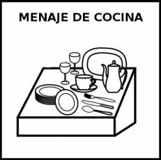 MENAJE DE COCINA - Pictograma (blanco y negro)