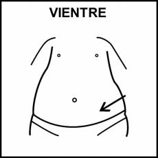 VIENTRE - Pictograma (blanco y negro)