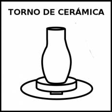 TORNO DE CERÁMICA - Pictograma (blanco y negro)
