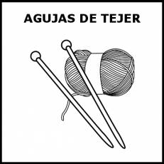 AGUJAS DE TEJER - Pictograma (blanco y negro)