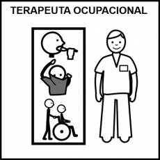 TERAPEUTA OCUPACIONAL (HOMBRE) - Pictograma (blanco y negro)
