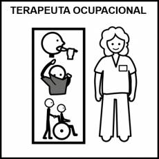 TERAPEUTA OCUPACIONAL (MUJER) - Pictograma (blanco y negro)