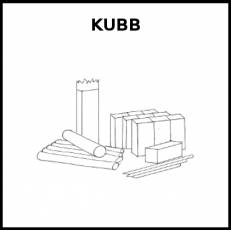 KUBB - Pictograma (blanco y negro)
