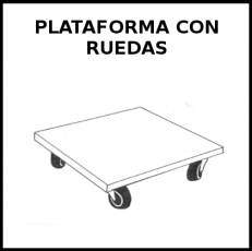 PLATAFORMA CON RUEDAS - Pictograma (blanco y negro)