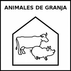 ANIMALES DE GRANJA - Pictograma (blanco y negro)