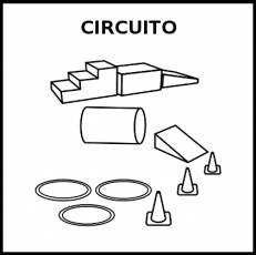 CIRCUITO (PSICOMOTRICIDAD) - Pictograma (blanco y negro)