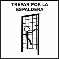 TREPAR POR LA ESPALDERA - Pictograma (blanco y negro)