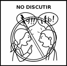 NO DISCUTIR - Pictograma (blanco y negro)