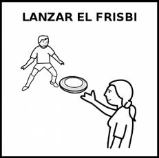 LANZAR EL FRISBI - Pictograma (blanco y negro)