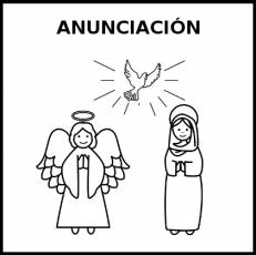 ANUNCIACIÓN - Pictograma (blanco y negro)