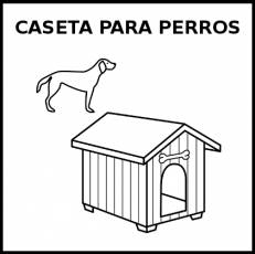 CASETA PARA PERROS - Pictograma (blanco y negro)