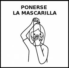 PONERSE LA MASCARILLA - Pictograma (blanco y negro)