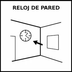 RELOJ DE PARED - Pictograma (blanco y negro)