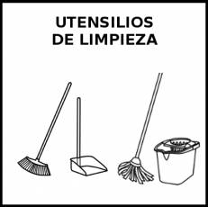 UTENSILIOS DE LIMPIEZA - Pictograma (blanco y negro)
