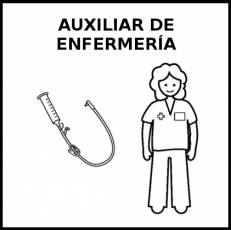 AUXILIAR DE ENFERMERÍA (MUJER) - Pictograma (blanco y negro)