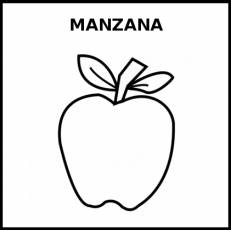 MANZANA - Pictograma (blanco y negro)