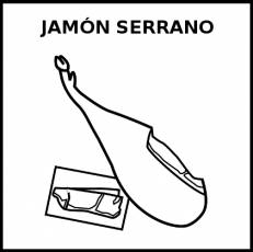 JAMÓN SERRANO - Pictograma (blanco y negro)