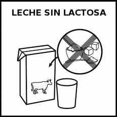 LECHE SIN LACTOSA - Pictograma (blanco y negro)