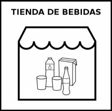 TIENDA DE BEBIDAS - Pictograma (blanco y negro)