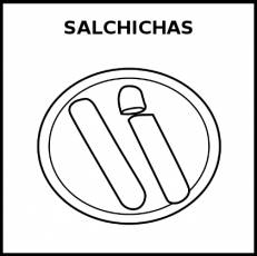 SALCHICHAS - Pictograma (blanco y negro)