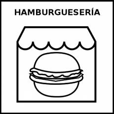 HAMBURGUESERÍA - Pictograma (blanco y negro)