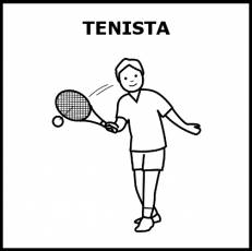 TENISTA (HOMBRE) - Pictograma (blanco y negro)