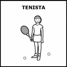 TENISTA (MUJER) - Pictograma (blanco y negro)