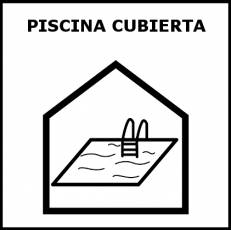 PISCINA CUBIERTA - Pictograma (blanco y negro)