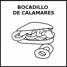 BOCADILLO DE CALAMARES - Pictograma (blanco y negro)