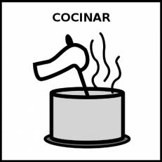 COCINAR - Pictograma (blanco y negro)