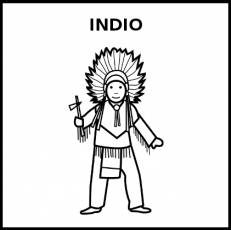 INDIO (AMERICANO) - Pictograma (blanco y negro)