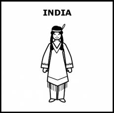 INDIA (AMERICANA) - Pictograma (blanco y negro)