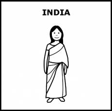 INDIA (DE LA INDIA) - Pictograma (blanco y negro)