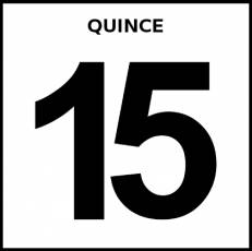 QUINCE - Pictograma (blanco y negro)
