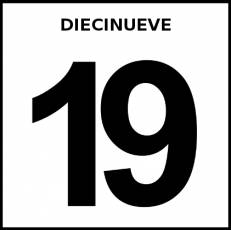 DIECINUEVE - Pictograma (blanco y negro)