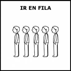 IR EN FILA - Pictograma (blanco y negro)