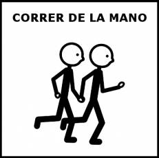 CORRER DE LA MANO - Pictograma (blanco y negro)