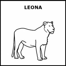LEONA - Pictograma (blanco y negro)