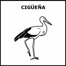CIGÜEÑA - Pictograma (blanco y negro)
