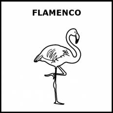 FLAMENCO (AVE) - Pictograma (blanco y negro)