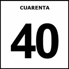 CUARENTA - Pictograma (blanco y negro)