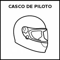 CASCO DE PILOTO - Pictograma (blanco y negro)