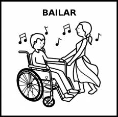 BAILAR (EN SILLA) - Pictograma (blanco y negro)
