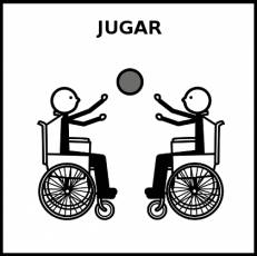 JUGAR (EN SILLA) - Pictograma (blanco y negro)