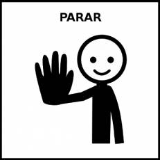 PARAR - Pictograma (blanco y negro)