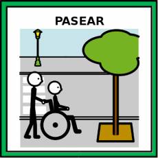 PASEAR (EN SILLA) - Pictograma (color)