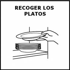 RECOGER LOS PLATOS - Pictograma (blanco y negro)