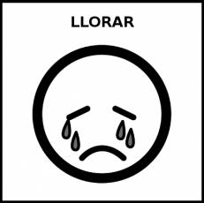 LLORAR - Pictograma (blanco y negro)
